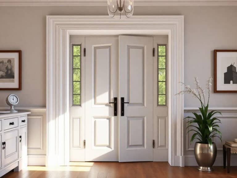 Dubbele stalen binnendeur met glas in modern licht interieur